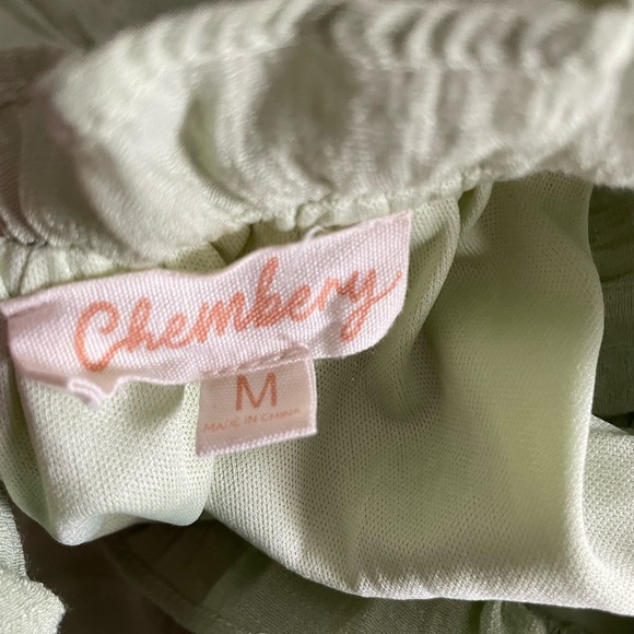 Chembery Light Green Tiered Midi Sundress with Flutter Sleeves - Picture 3 of 5